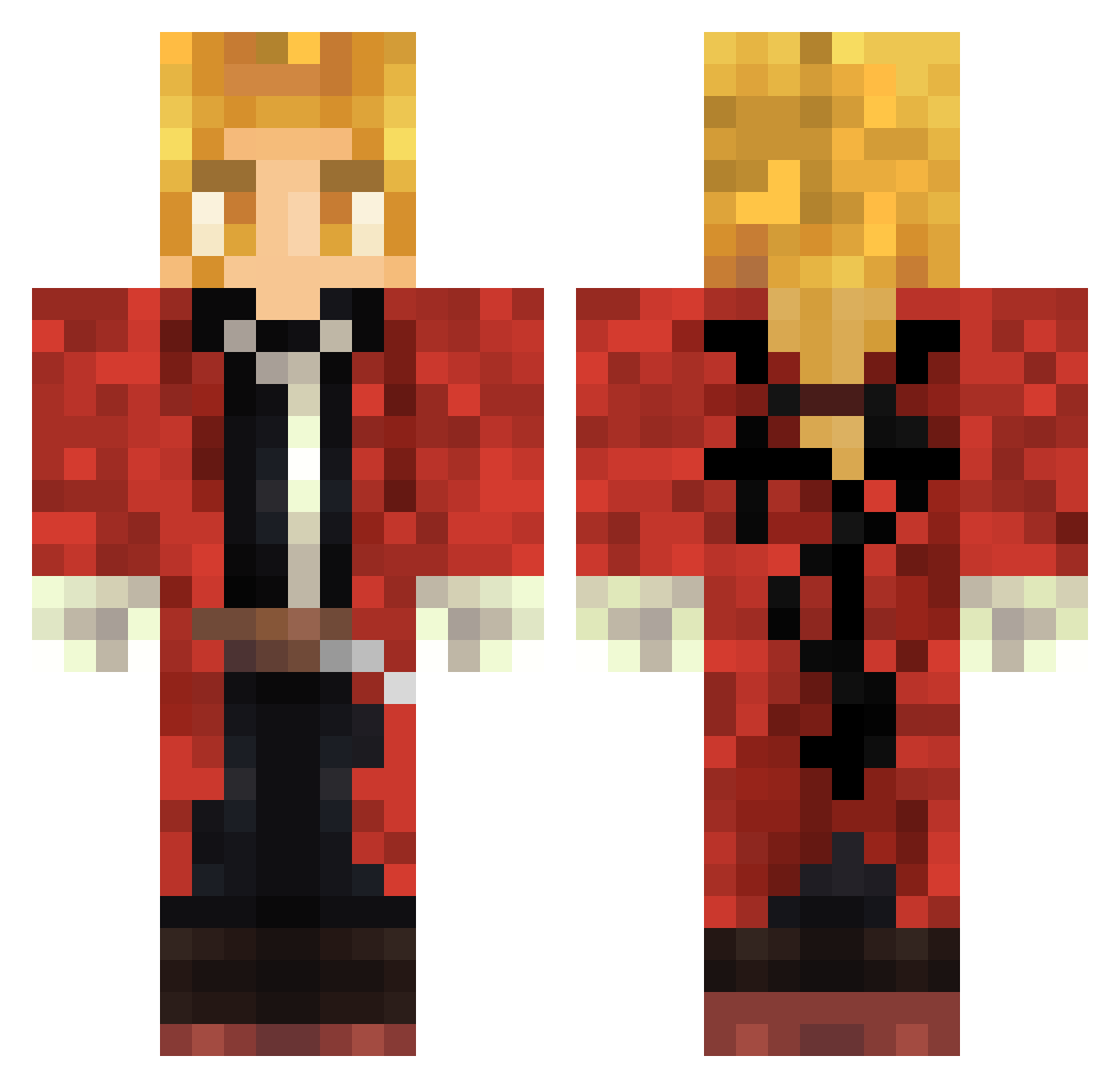 CleanAudio Minecraft skin, front and back view
