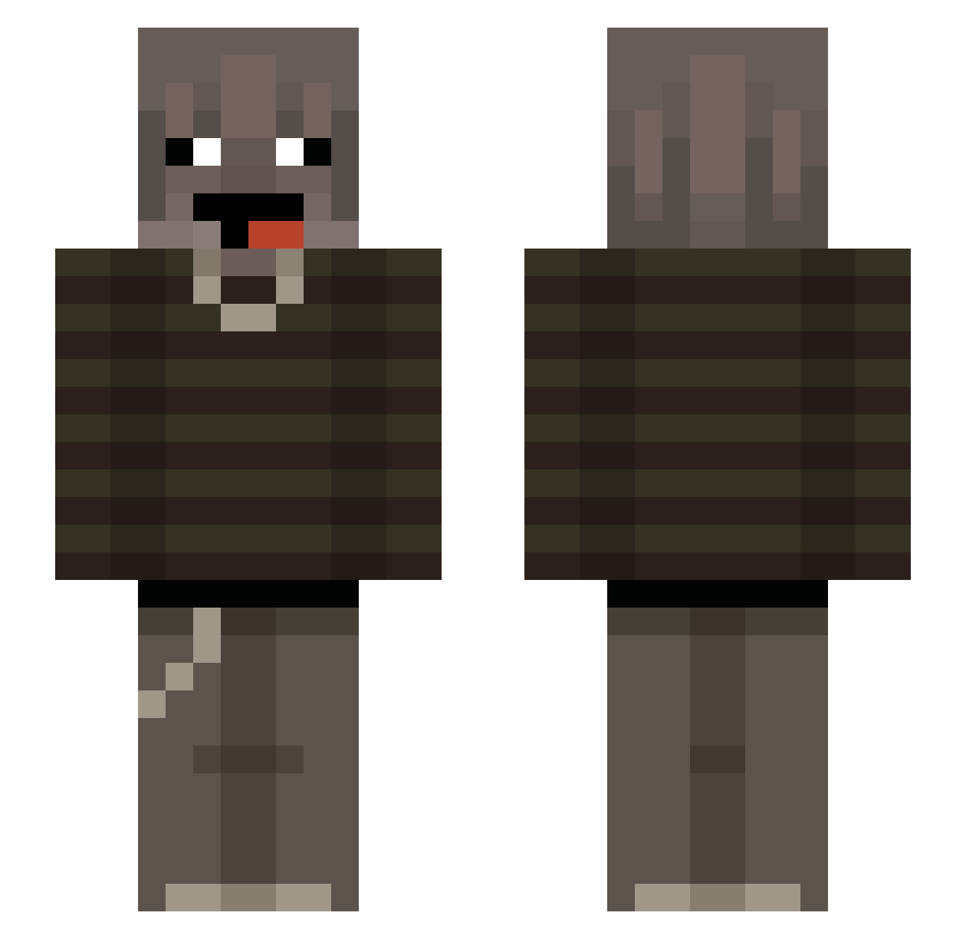 J0N4H69 Minecraft skin, front and back view
