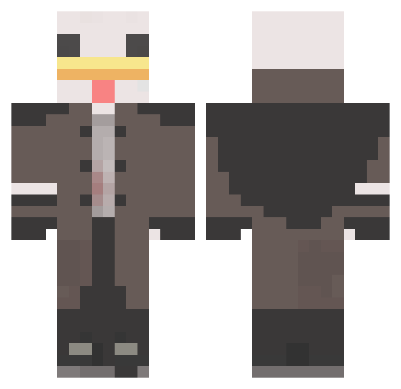 BetoTheChicken Minecraft skin, front and back view