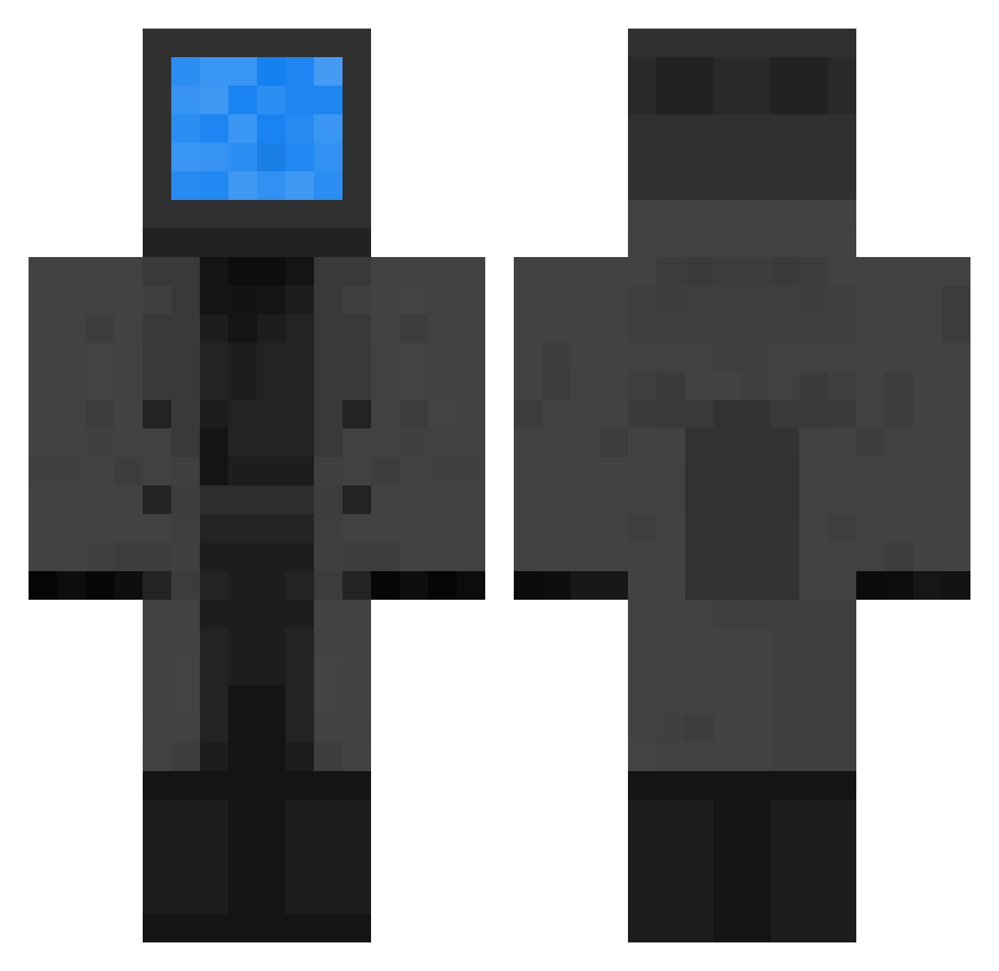 plyrslyr Minecraft skin, front and back view