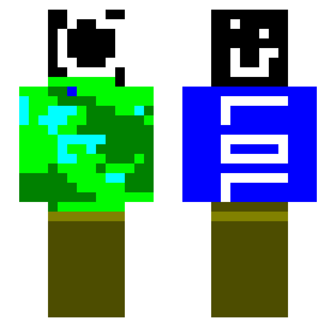 Dzejdzej3d Minecraft skin, front and back view