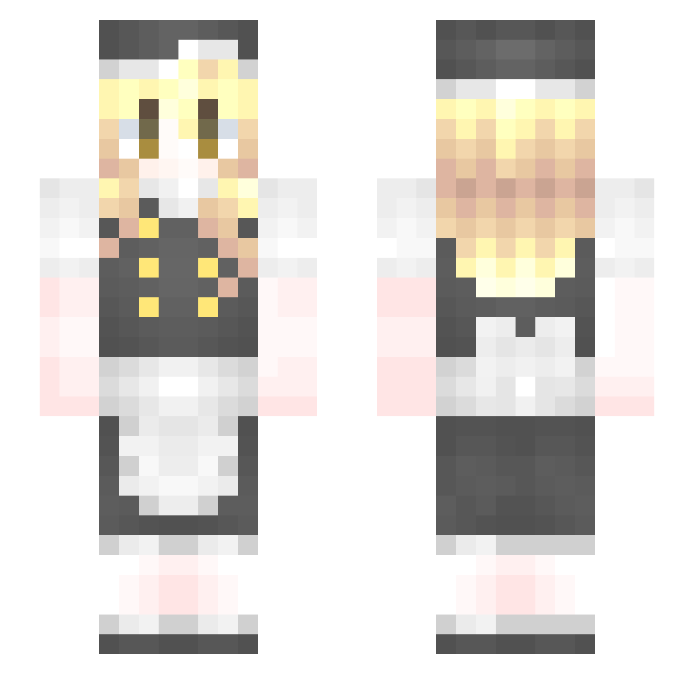 dnxhhx Minecraft skin, front and back view