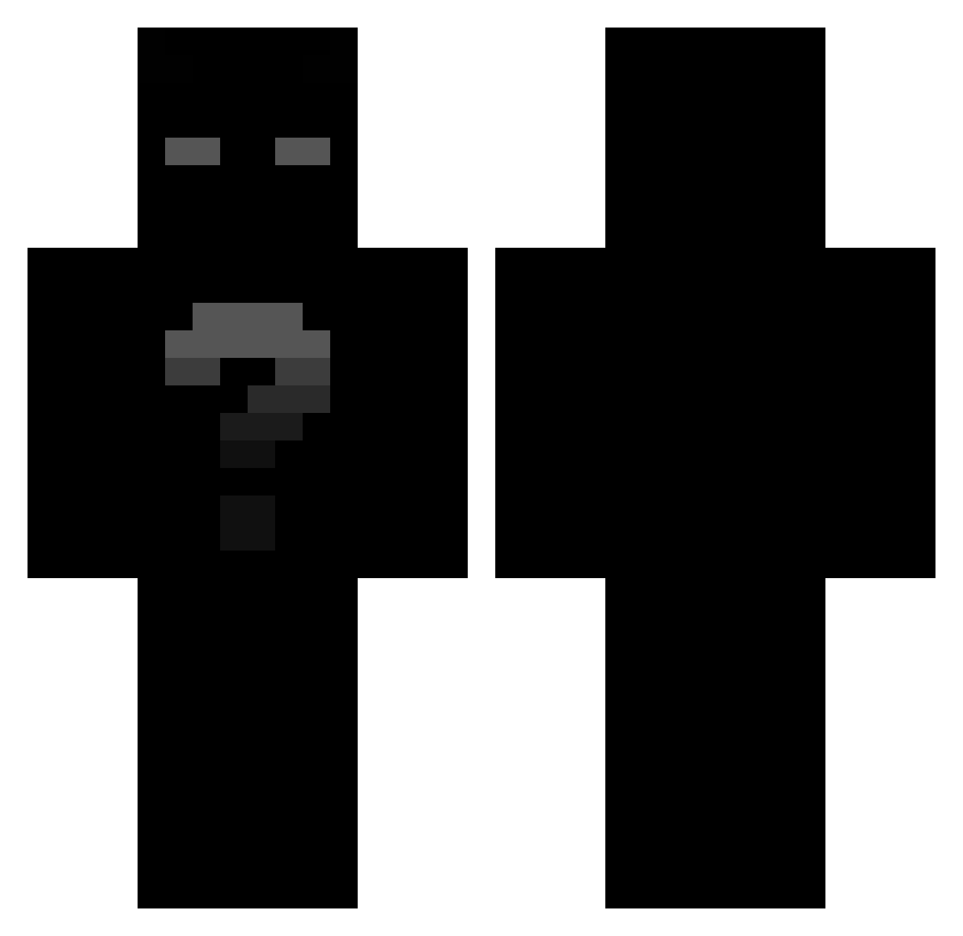 Hatefully Minecraft skin, front and back view