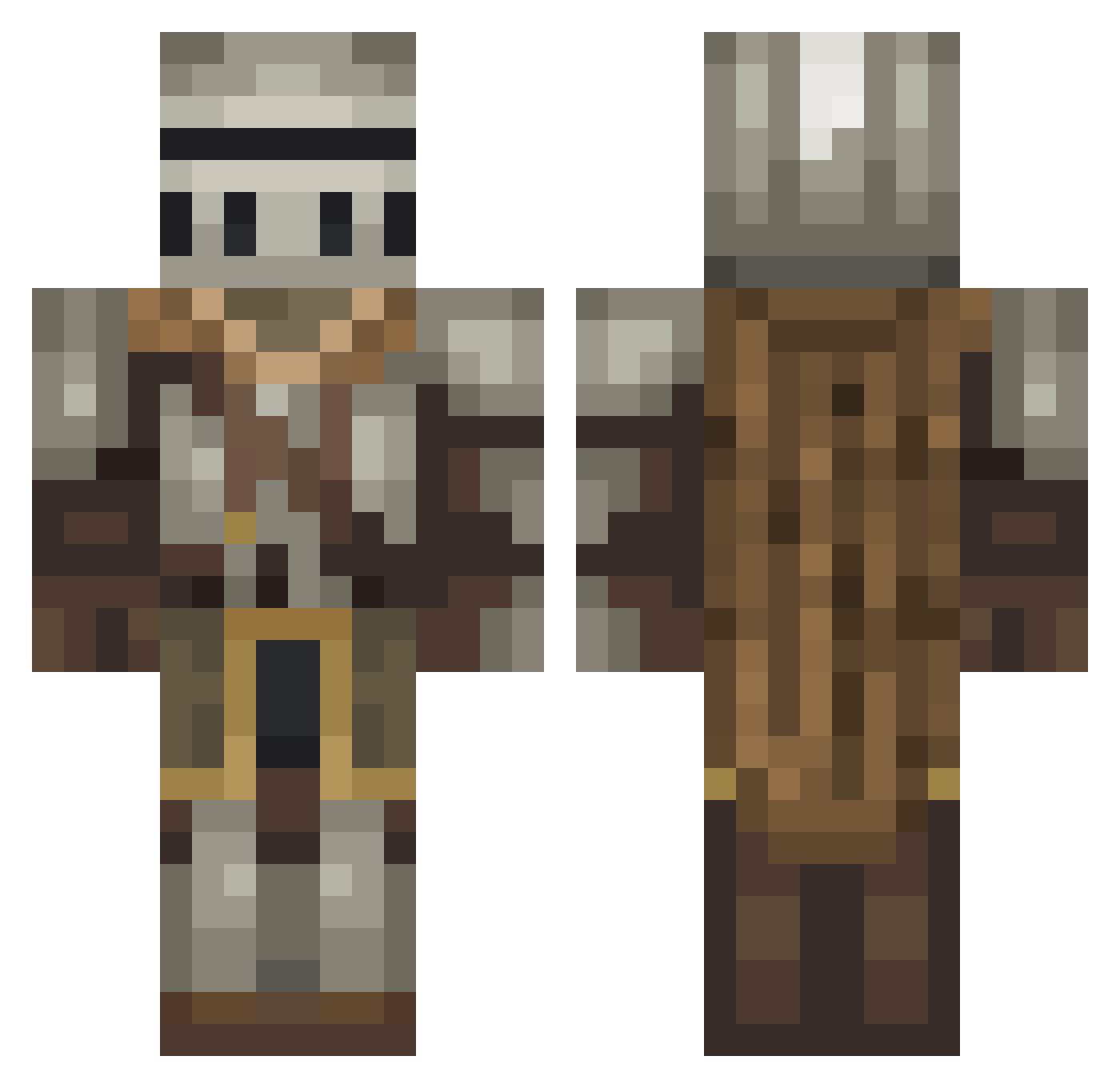 TruestVoid Minecraft skin, front and back view