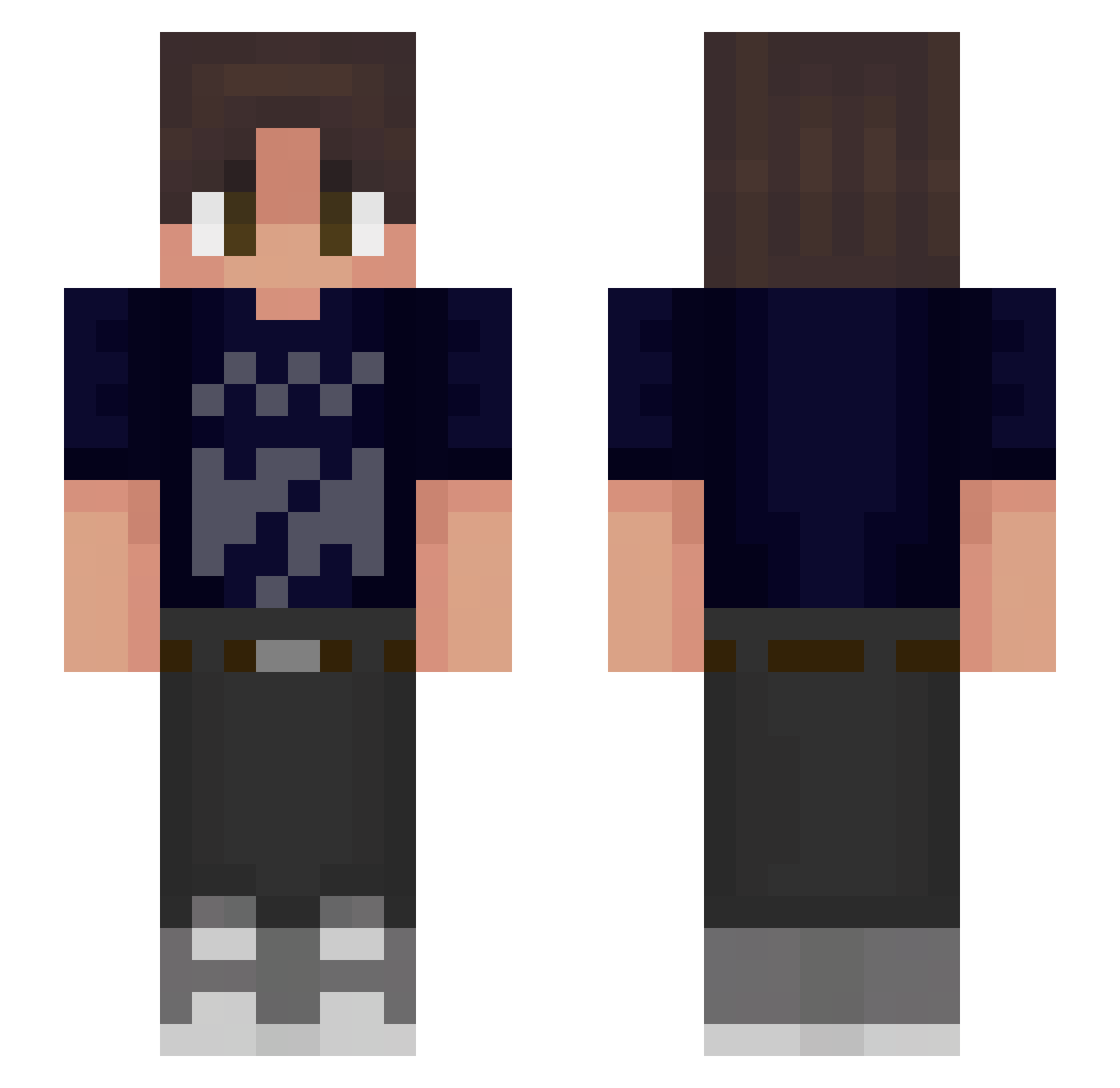 Rouert Minecraft skin, front and back view