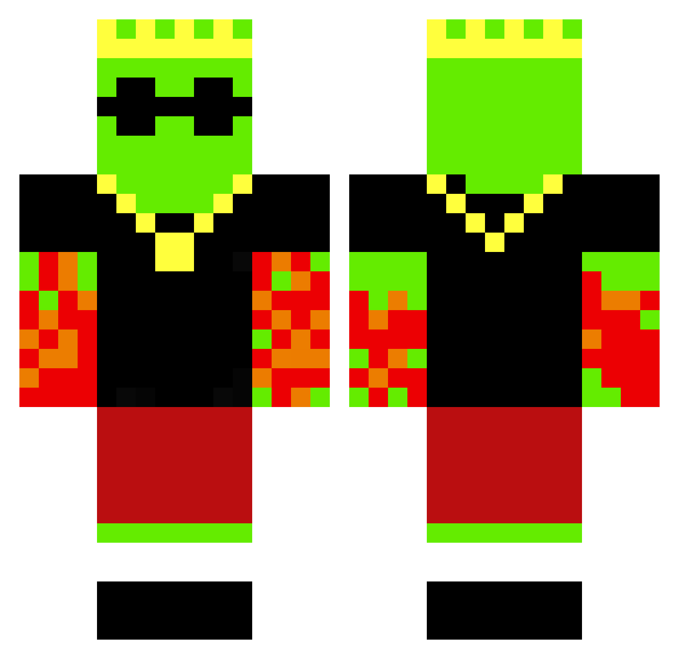 AlzakElvar Minecraft skin, front and back view