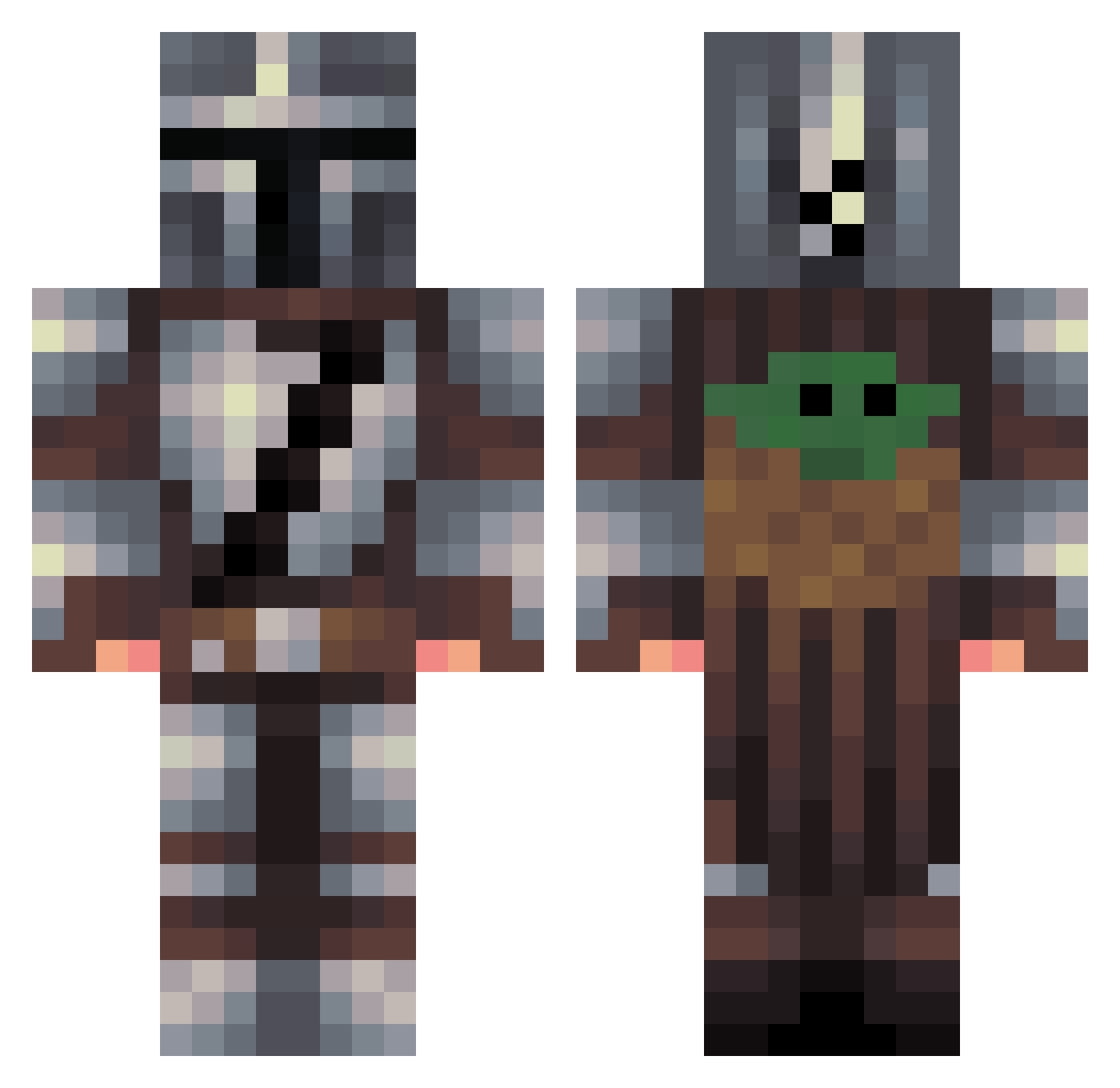 Podiatrist Minecraft skin, front and back view