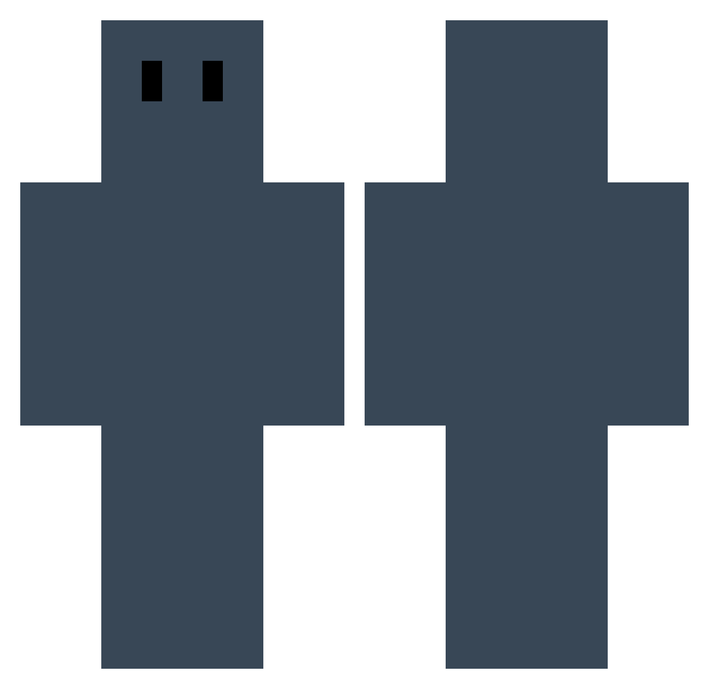 Deelone Minecraft skin, front and back view