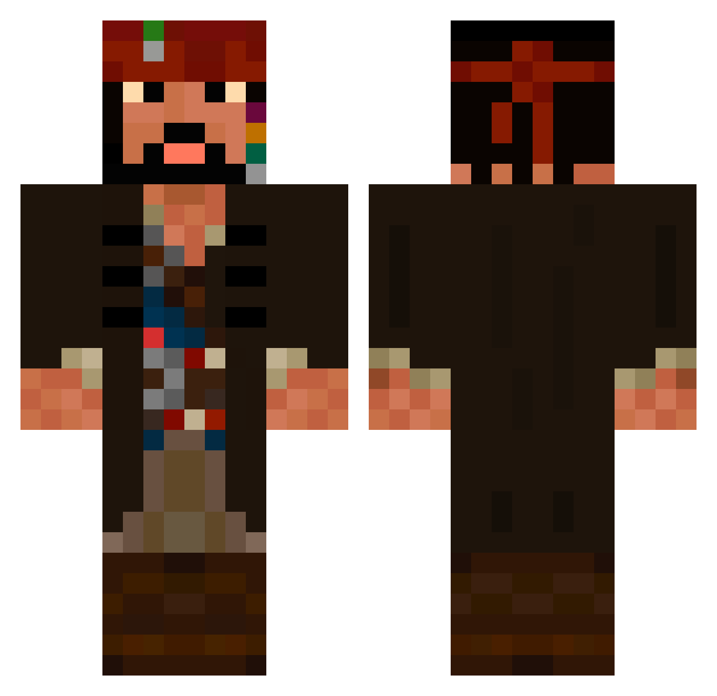 FranzVee Minecraft skin, front and back view