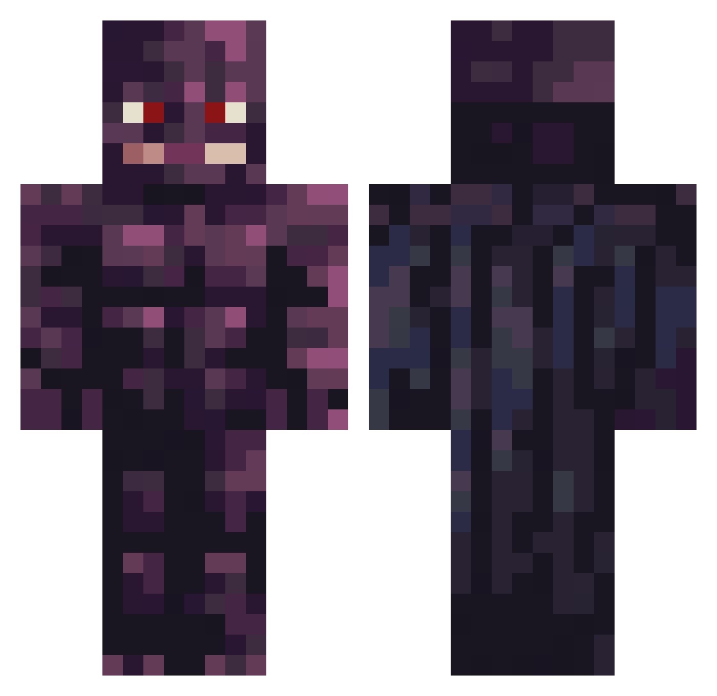 UnunitedFish Minecraft skin, front and back view