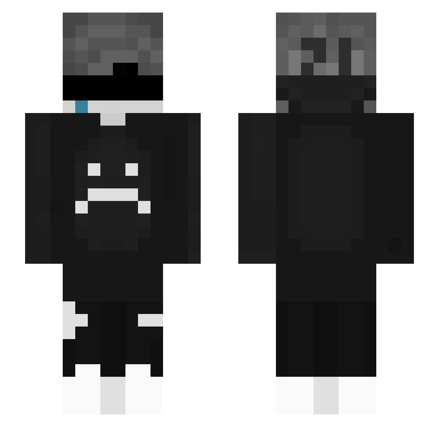 yElikachu Minecraft skin, front and back view