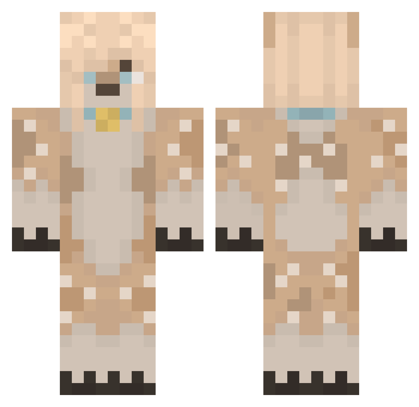 Constera Minecraft skin, front and back view