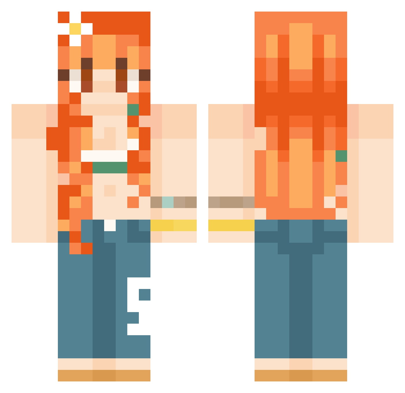 phoenixazone Minecraft skin, front and back view
