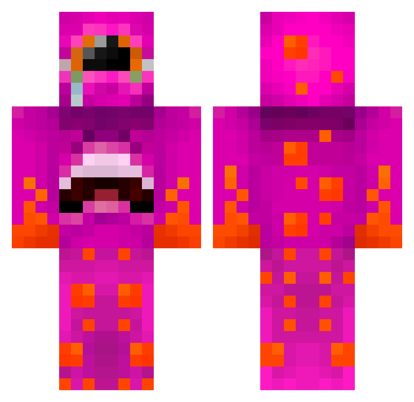 Naho17 Minecraft skin, front and back view