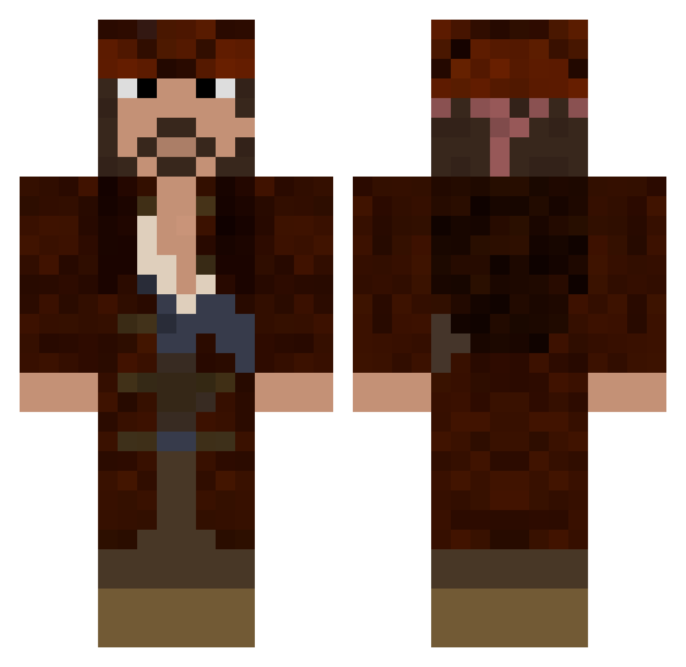 NNzur Minecraft skin, front and back view