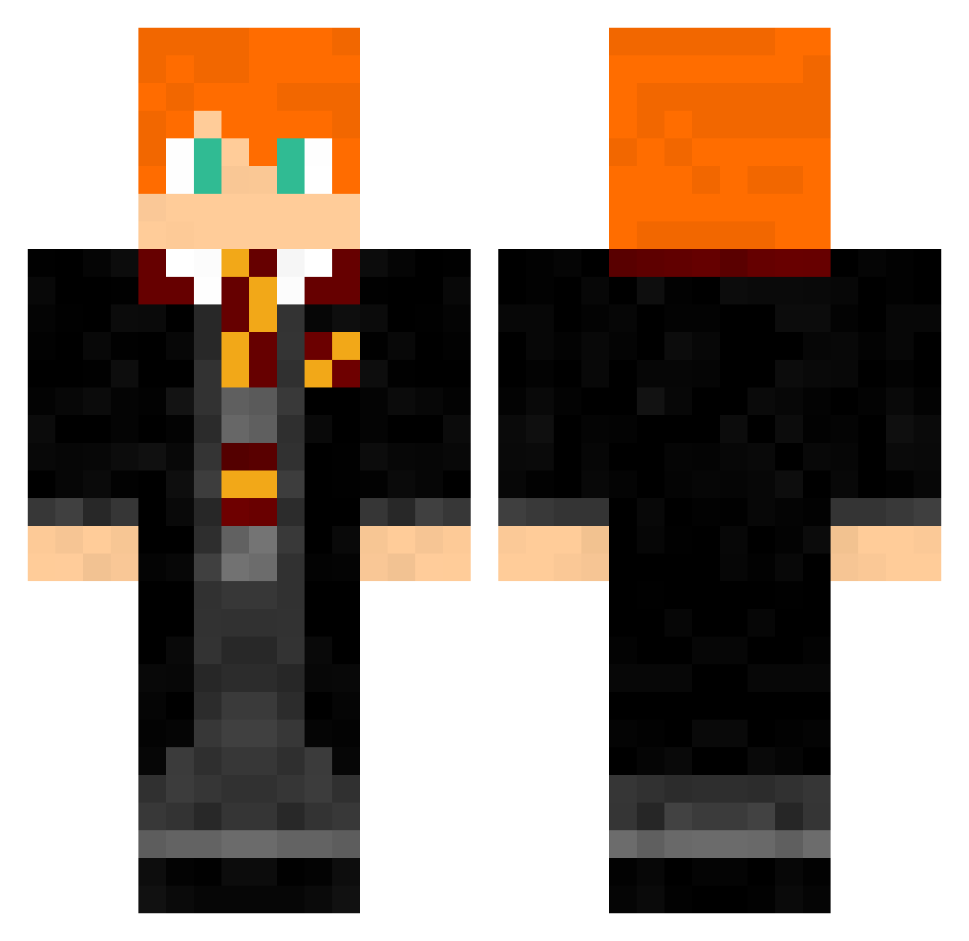 Weazleyy Minecraft skin, front and back view