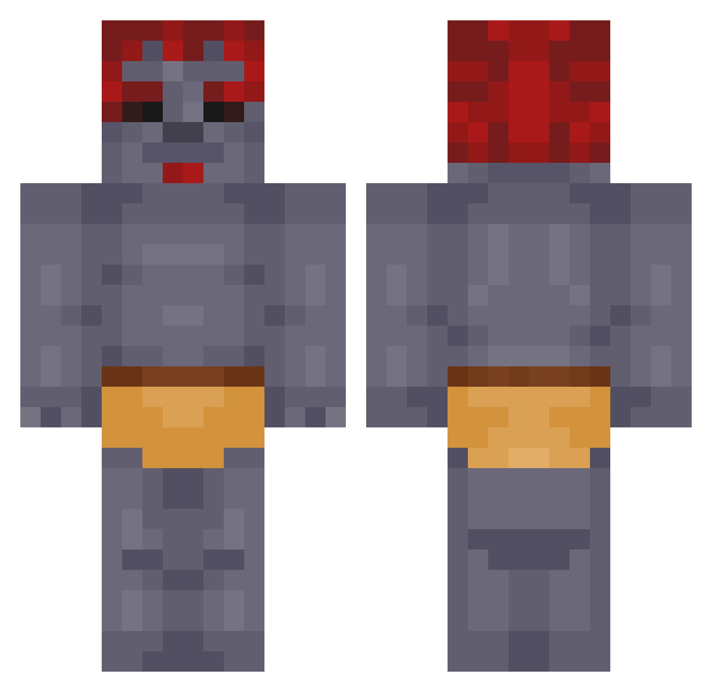Applesuckle Minecraft skin, front and back view