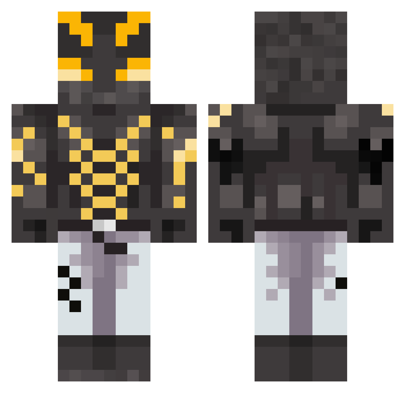 Galasar107 Minecraft skin, front and back view