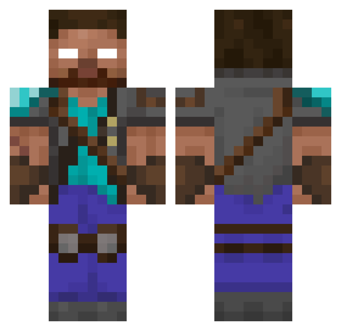 CerebralMagni Minecraft skin, front and back view
