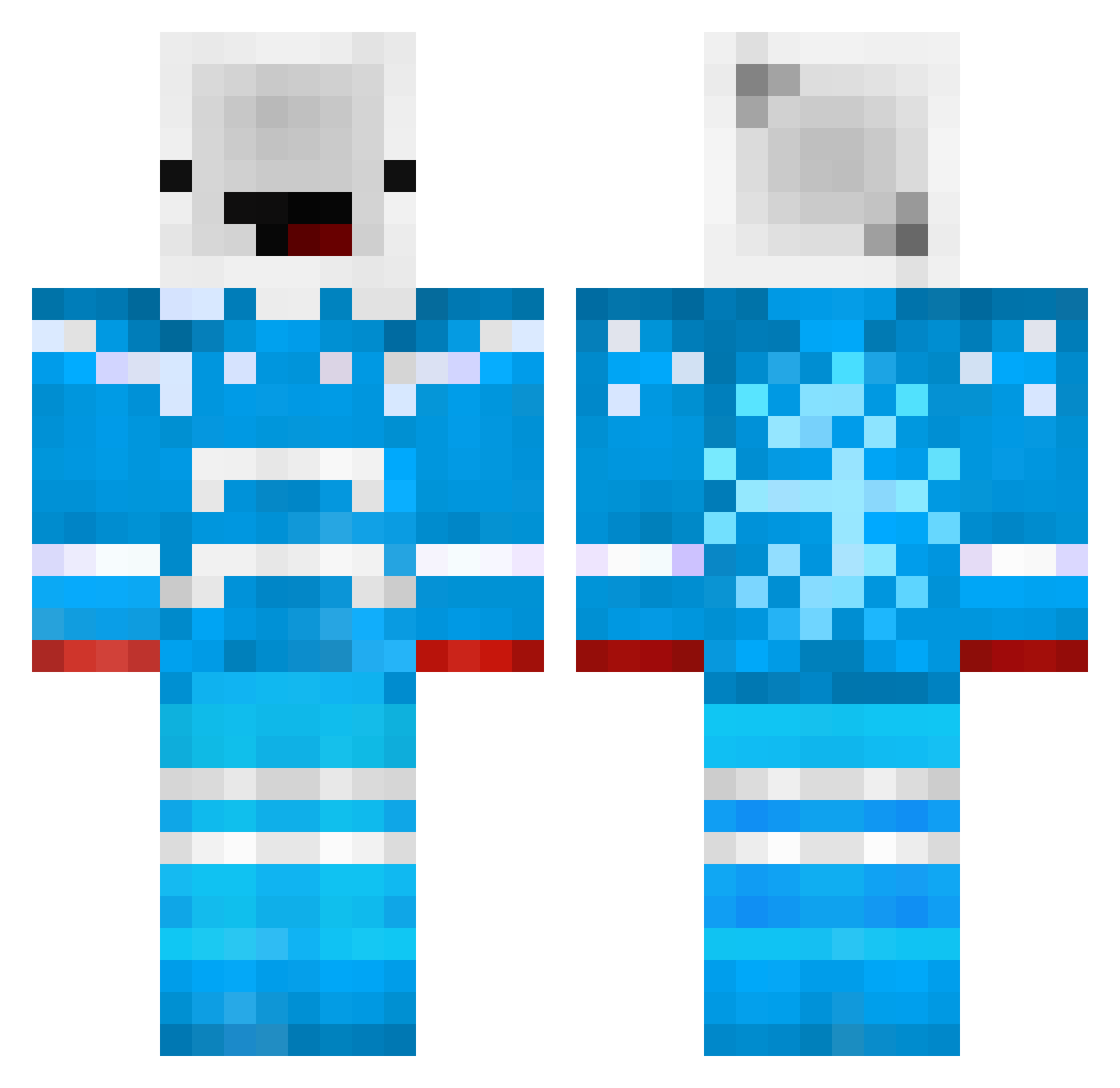aqwael Minecraft skin, front and back view