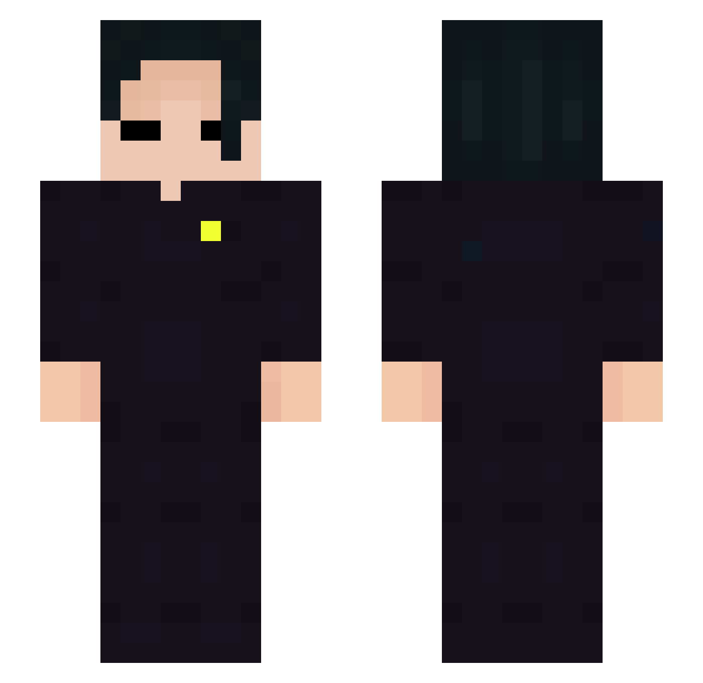 Yakeku Minecraft skin, front and back view