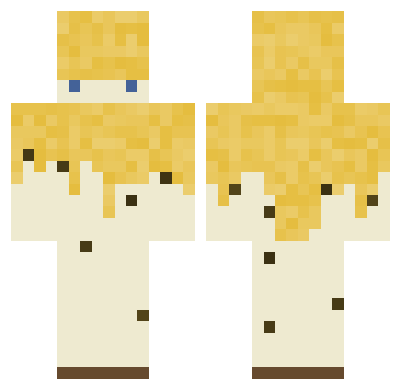 inaxy Minecraft skin, front and back view