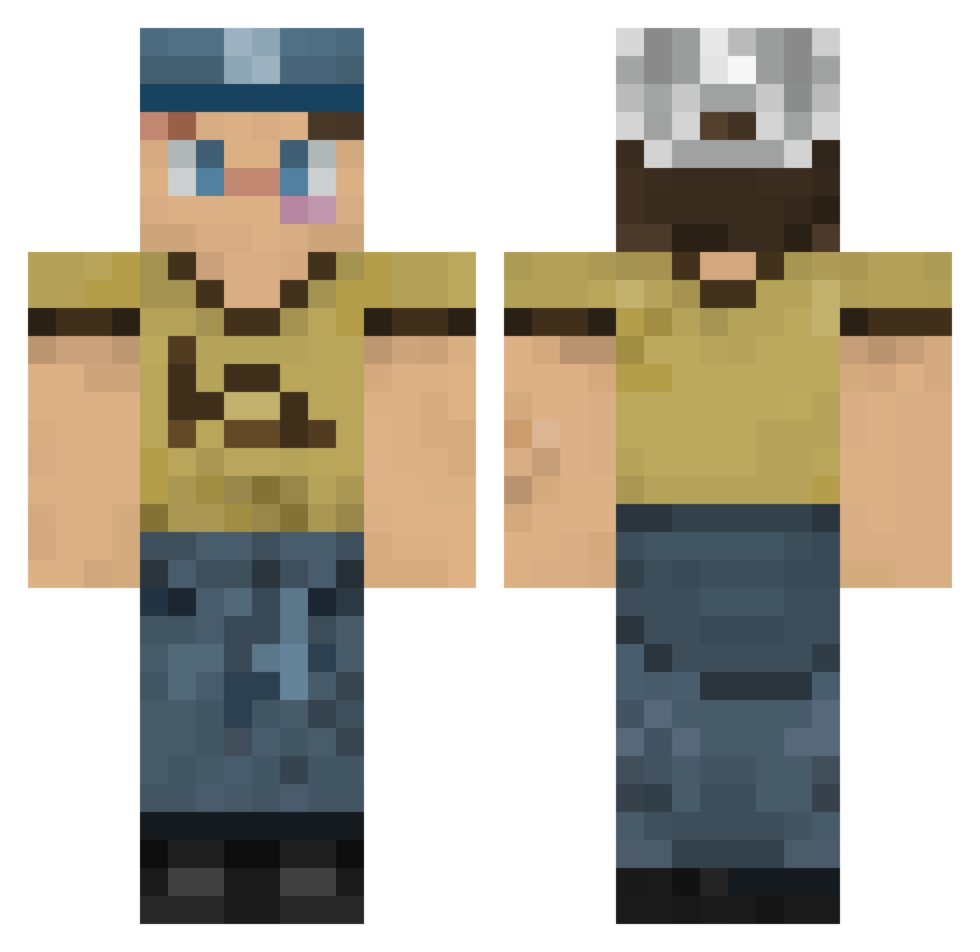duke114514 Minecraft skin, front and back view