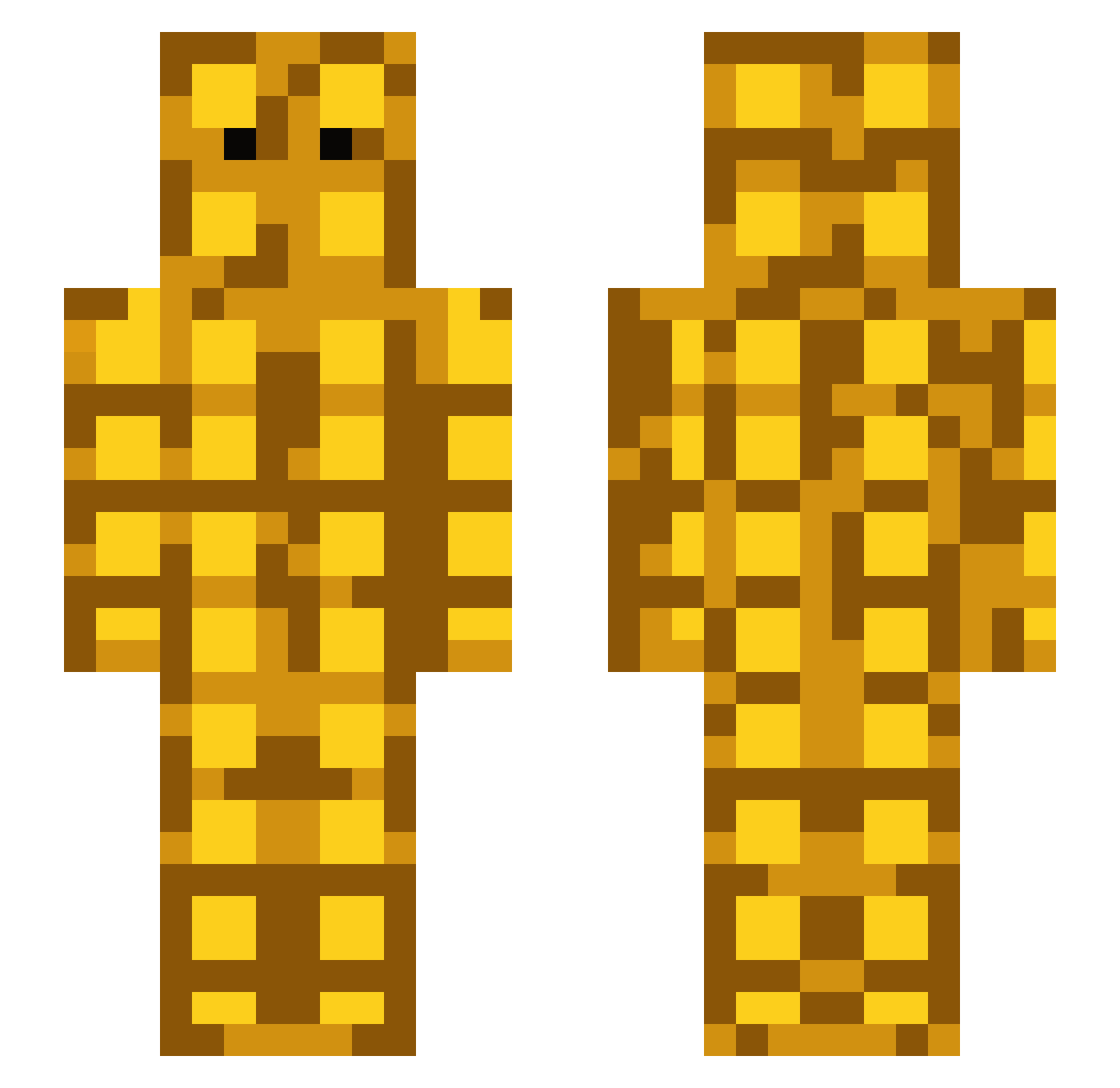 Fvrcy Minecraft skin, front and back view