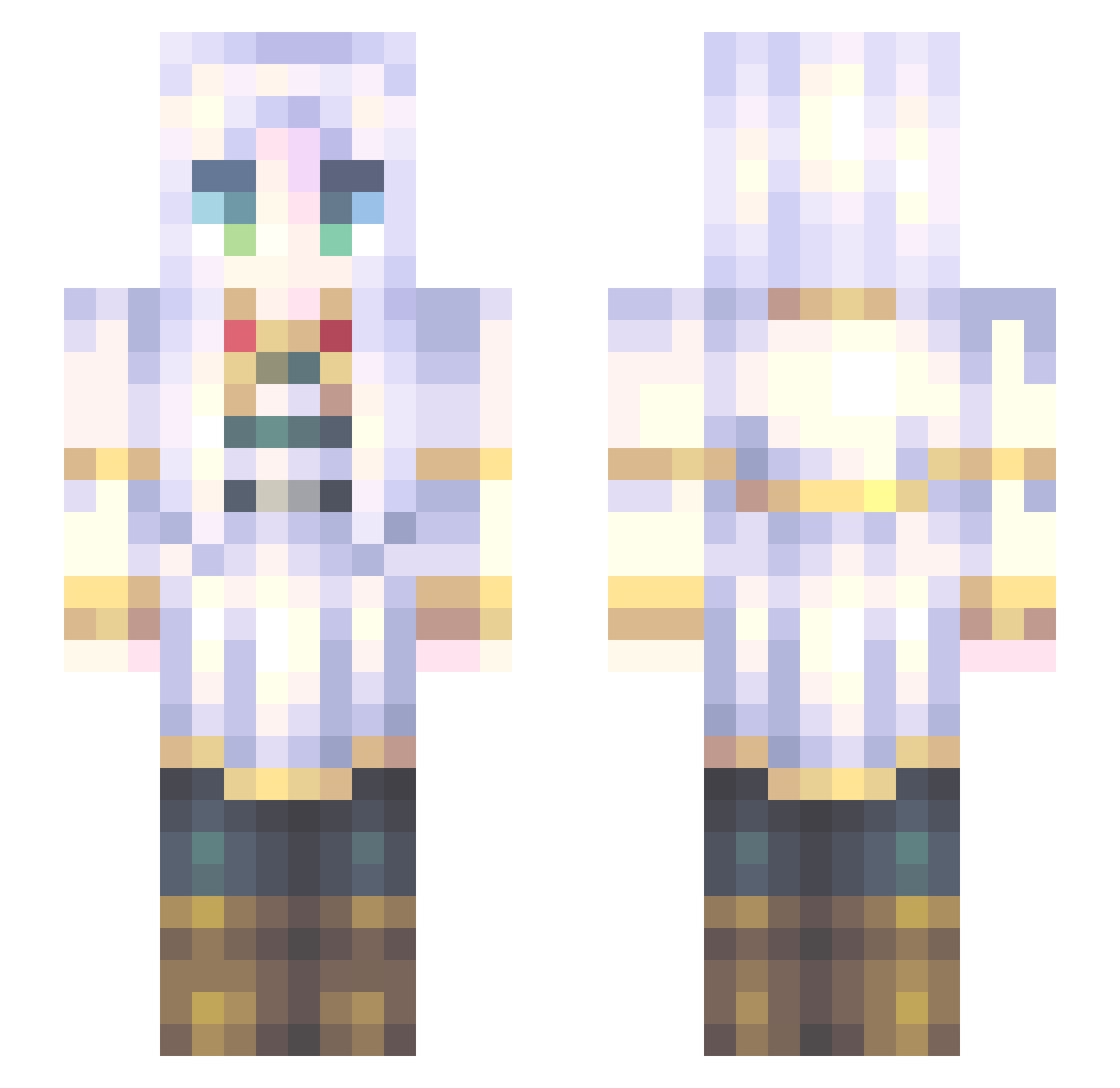 He1Io Minecraft skin, front and back view