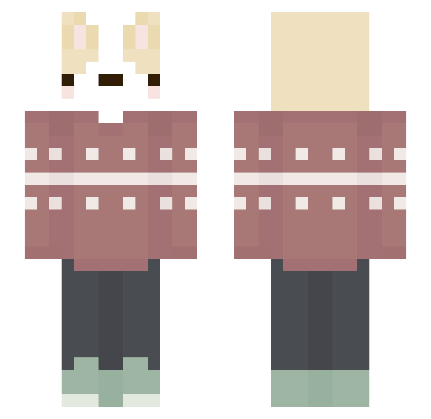 Sinicia Minecraft skin, front and back view