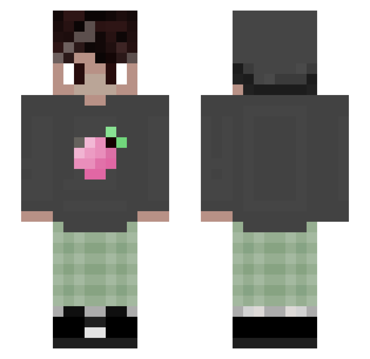 WeyoTM Minecraft skin, front and back view