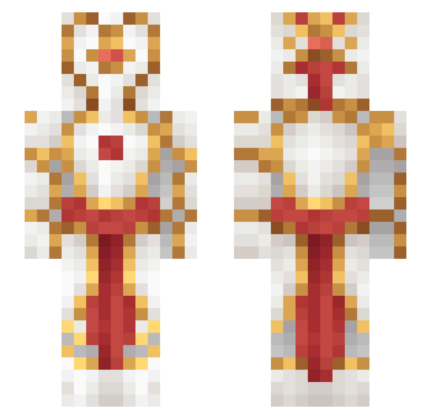 Shallcry Minecraft skin, front and back view