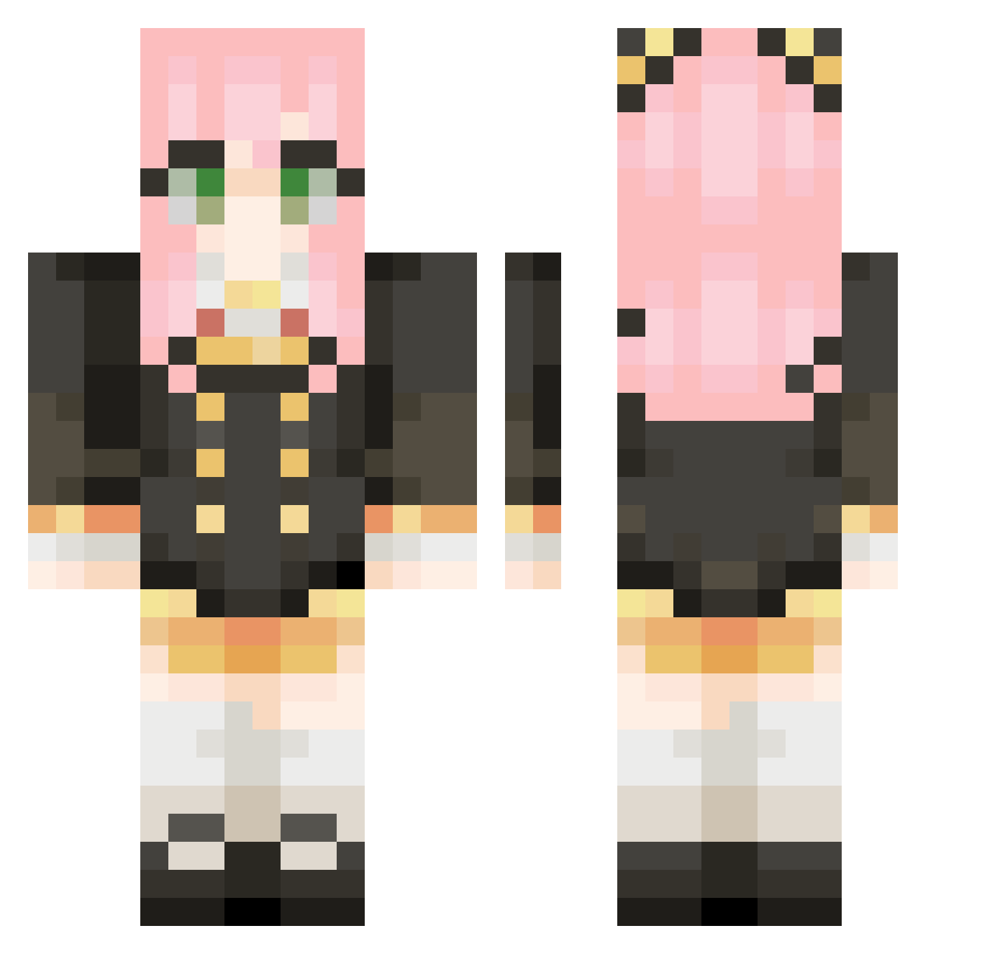MyAimAdry Minecraft skin, front and back view