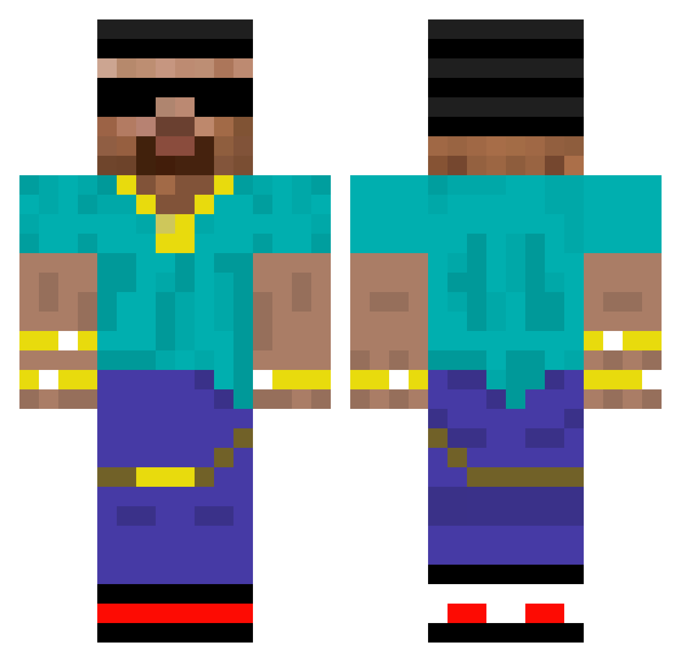 Maxwell_Hockey77 Minecraft skin, front and back view