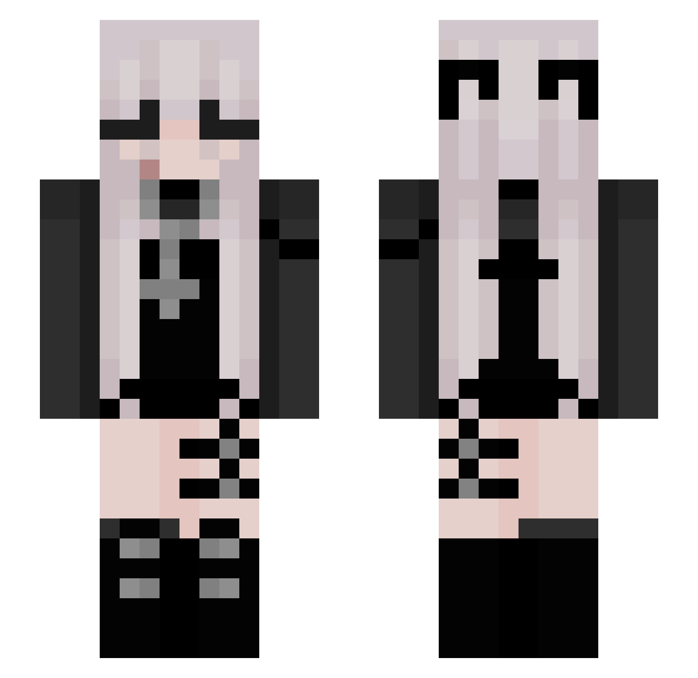 RosieTiger Minecraft skin, front and back view