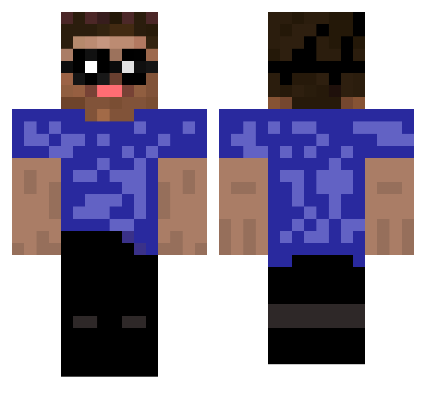 Hades_Gaming Minecraft skin, front and back view