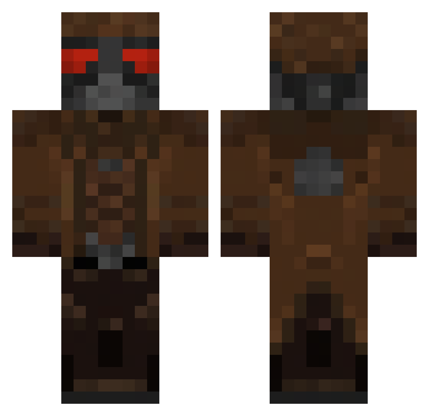 Tauwreds Minecraft skin, front and back view