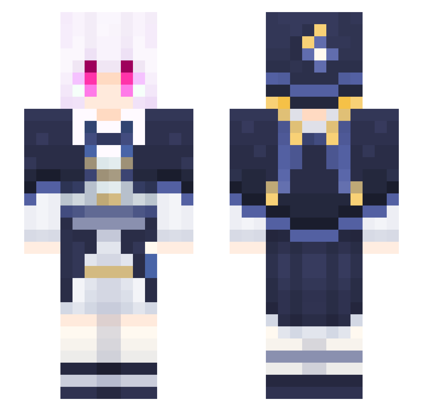 lensahc Minecraft skin, front and back view