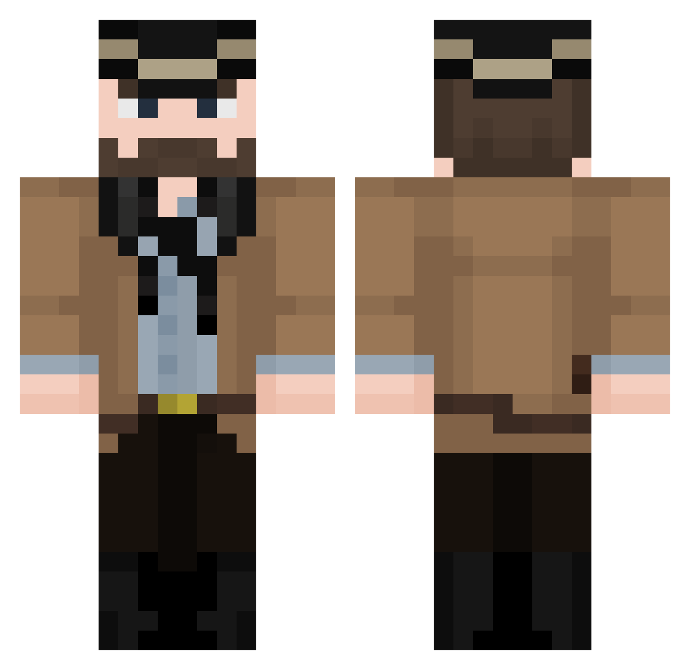 kini1001 Minecraft skin, front and back view