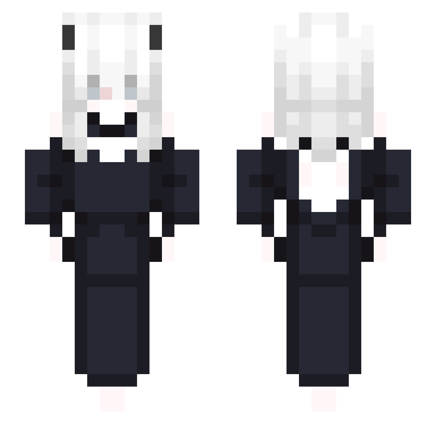 raydenshi Minecraft skin, front and back view