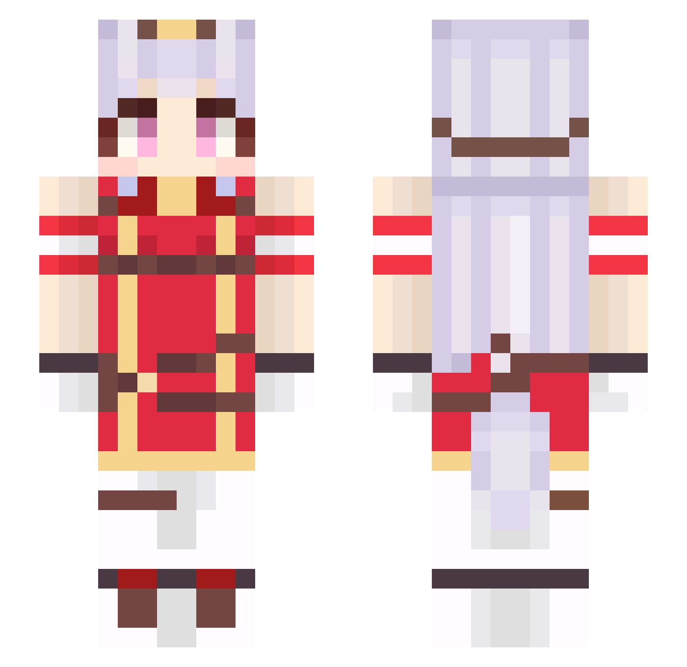 Solev7335 Minecraft skin, front and back view