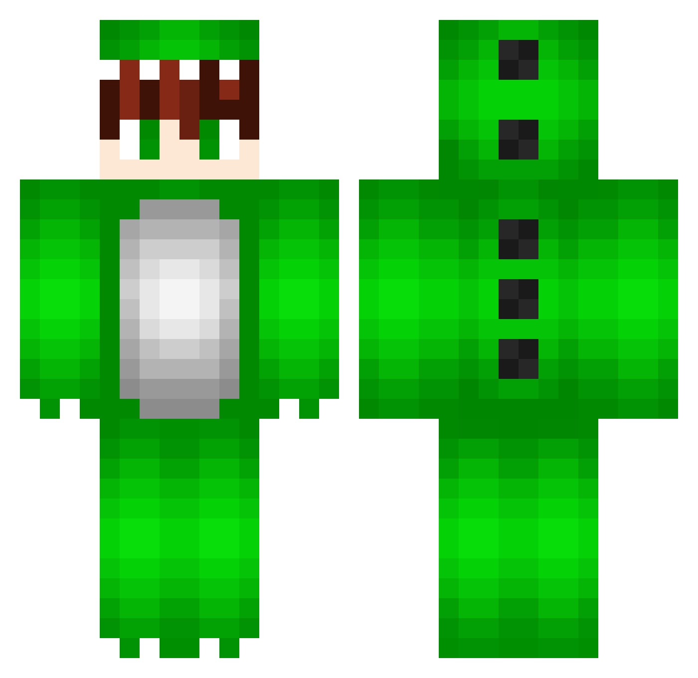 ZelGamer Minecraft skin, front and back view