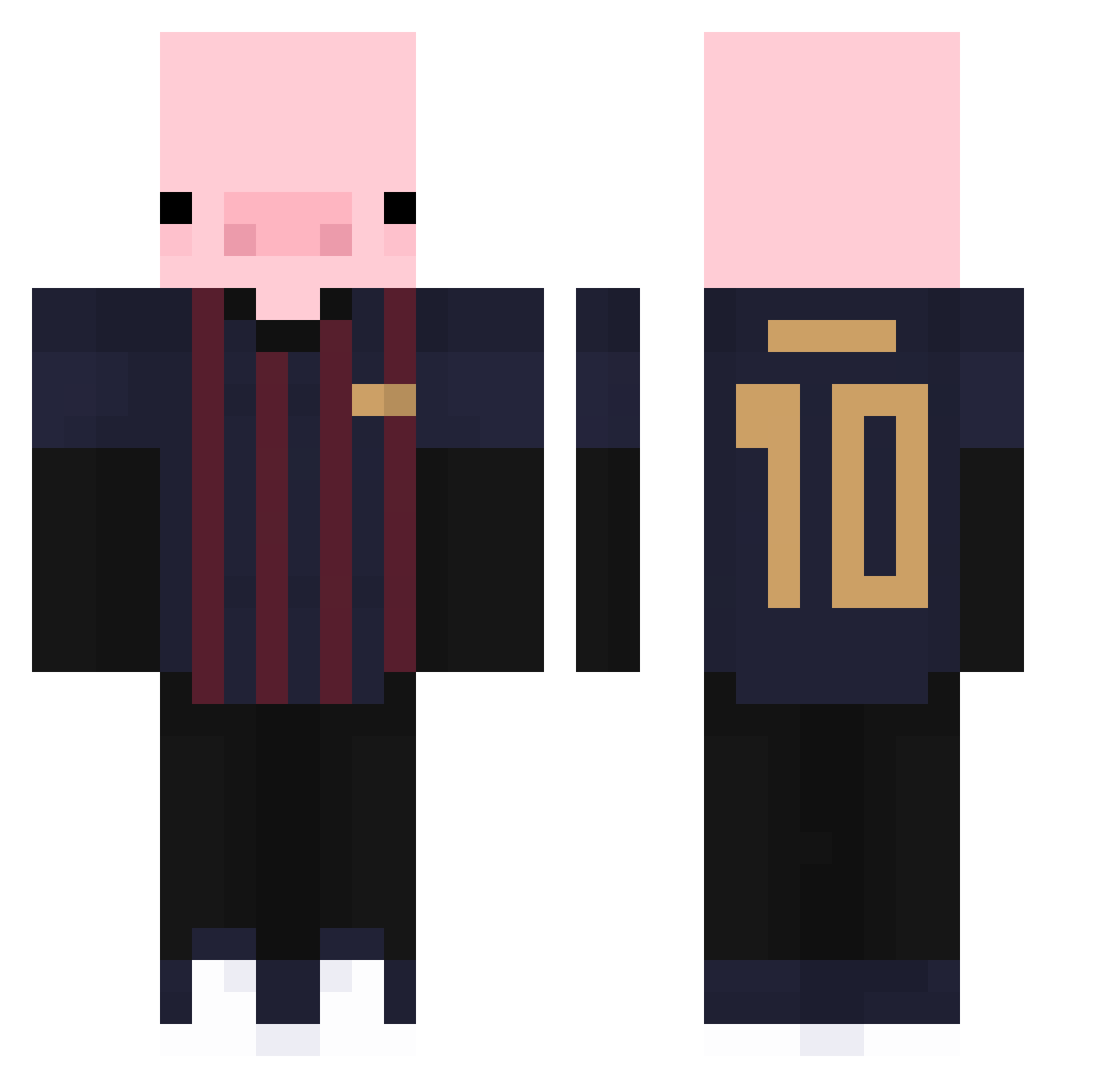 thithu20 Minecraft skin, front and back view