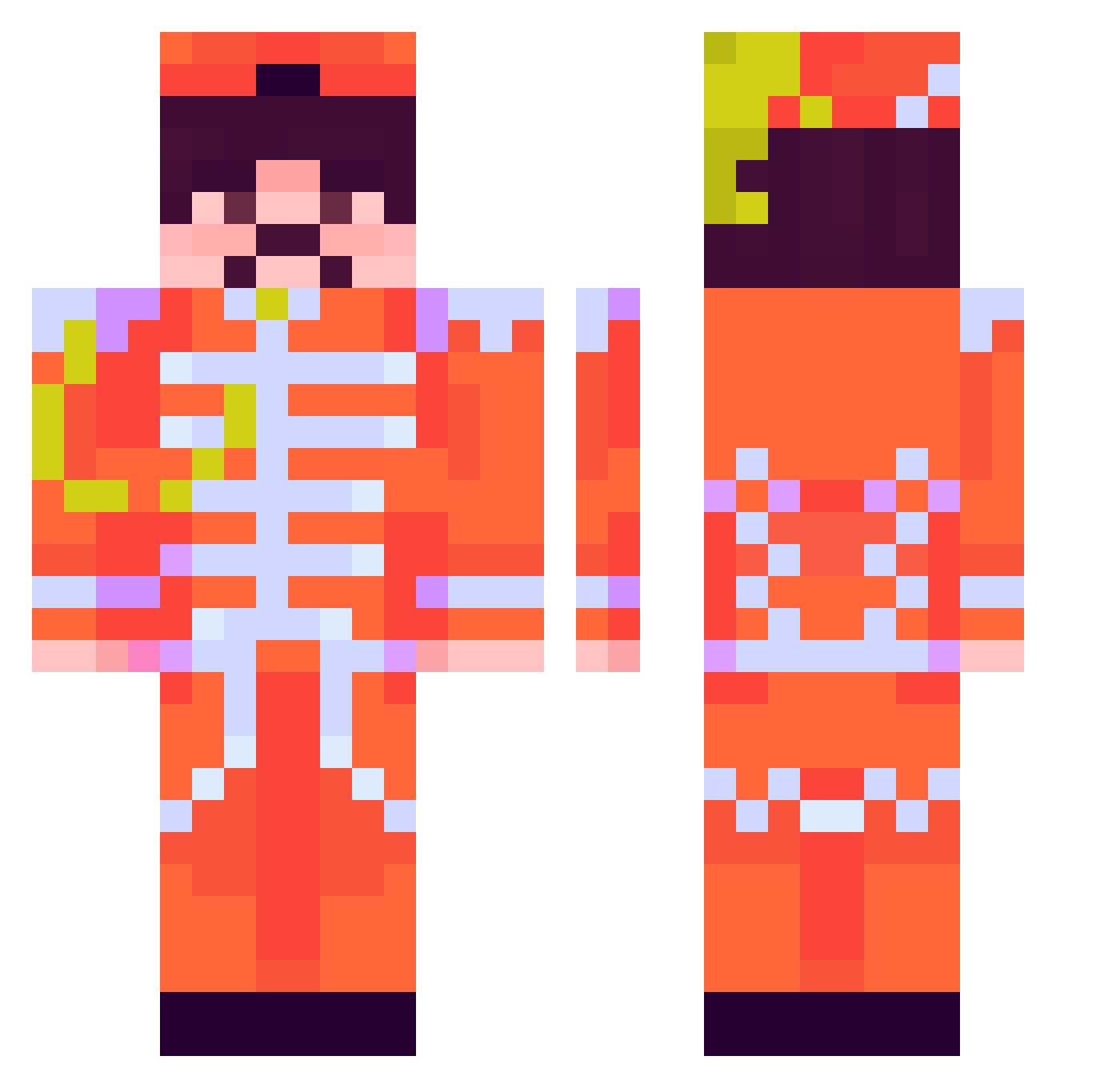 feetlover435 Minecraft skin, front and back view