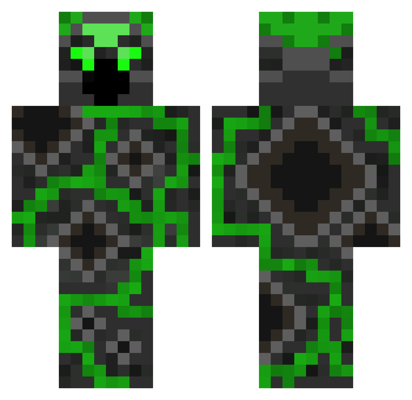 Revnere Minecraft skin, front and back view