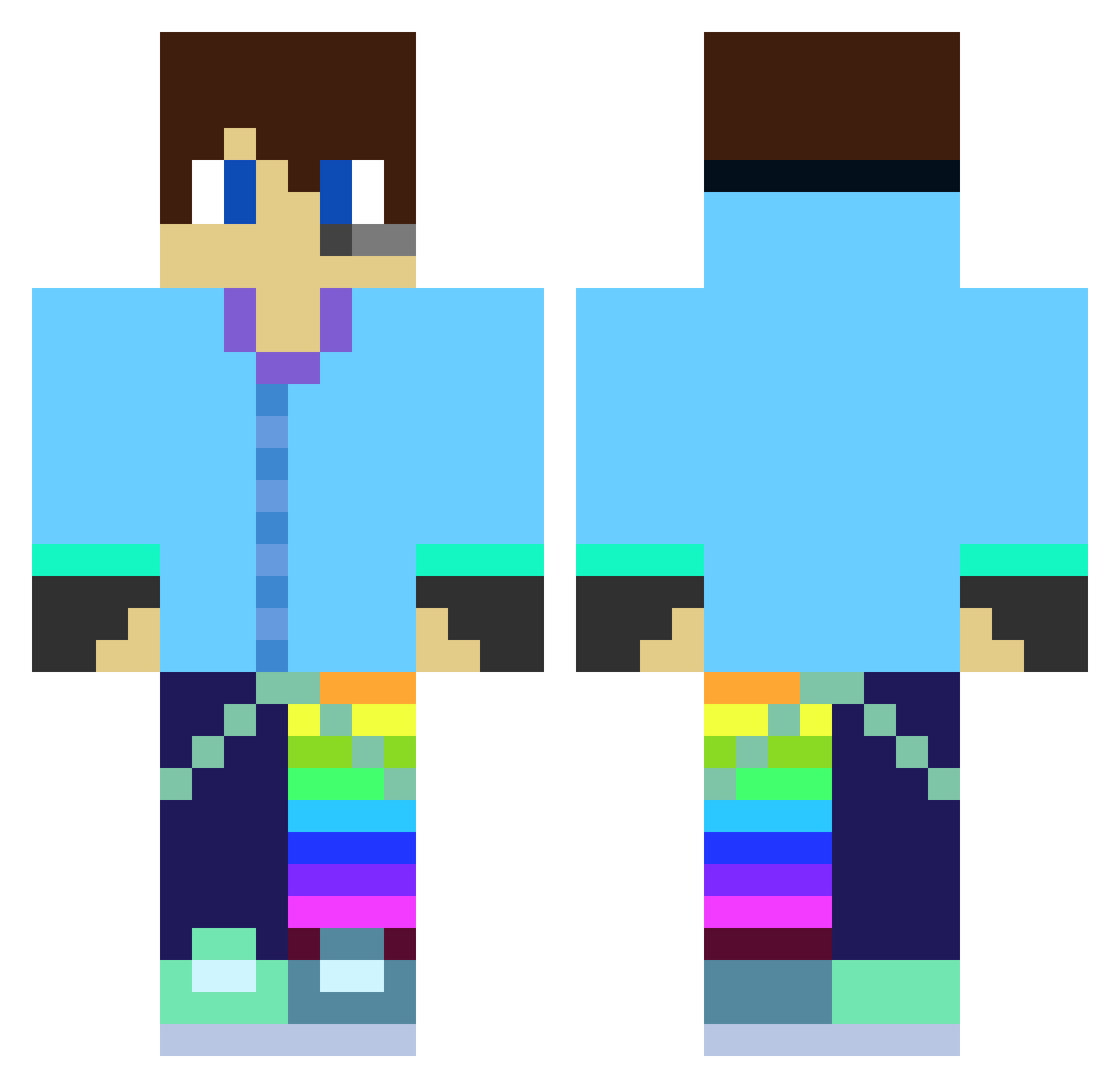 TripleTech595 Minecraft skin, front and back view