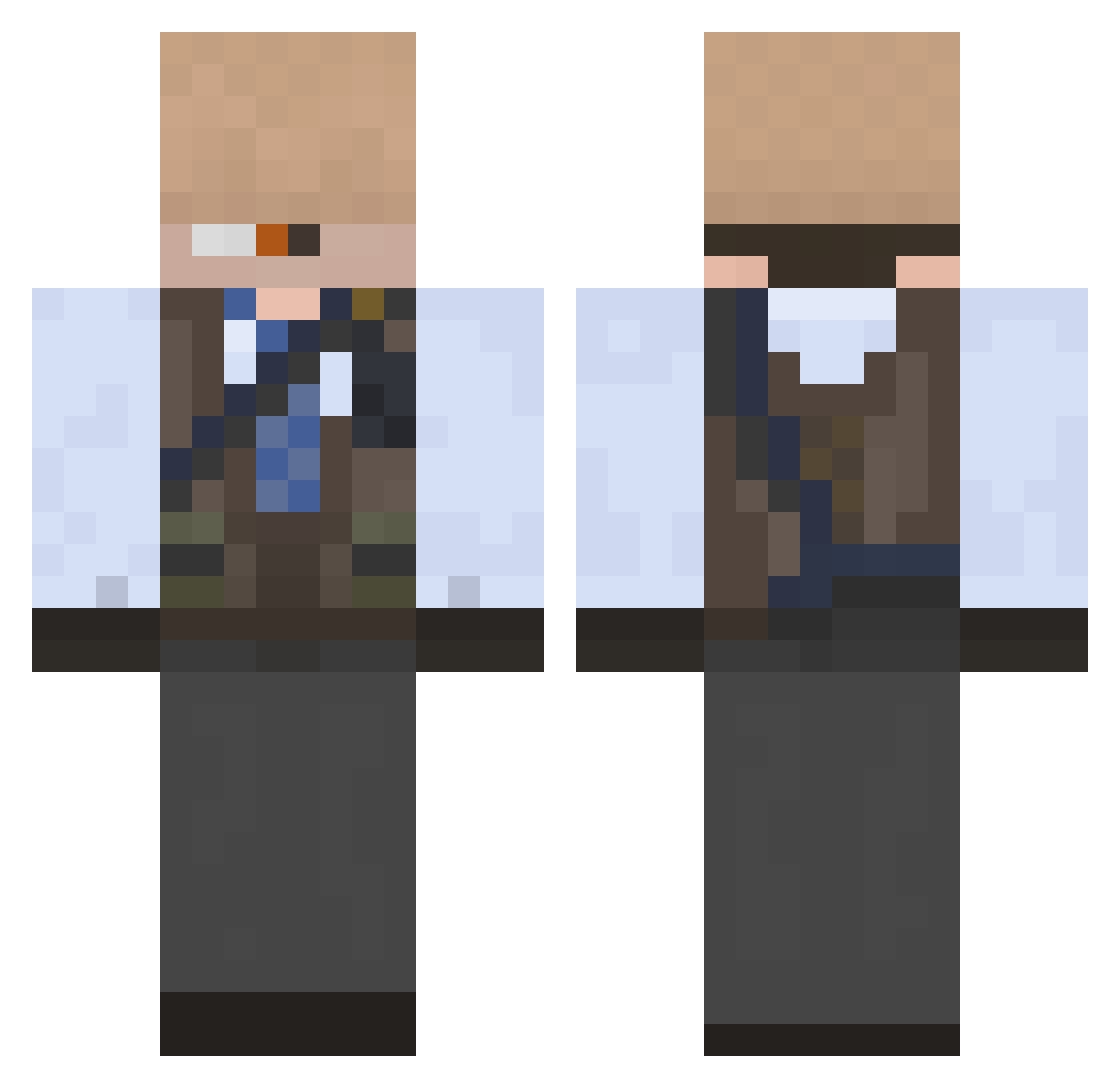 Noibak Minecraft skin, front and back view