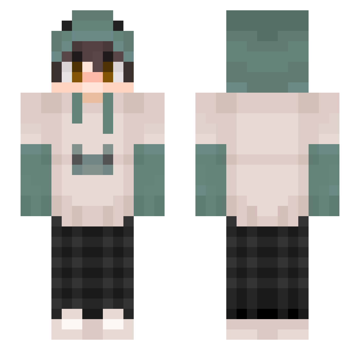 WaterMelonTango Minecraft skin, front and back view