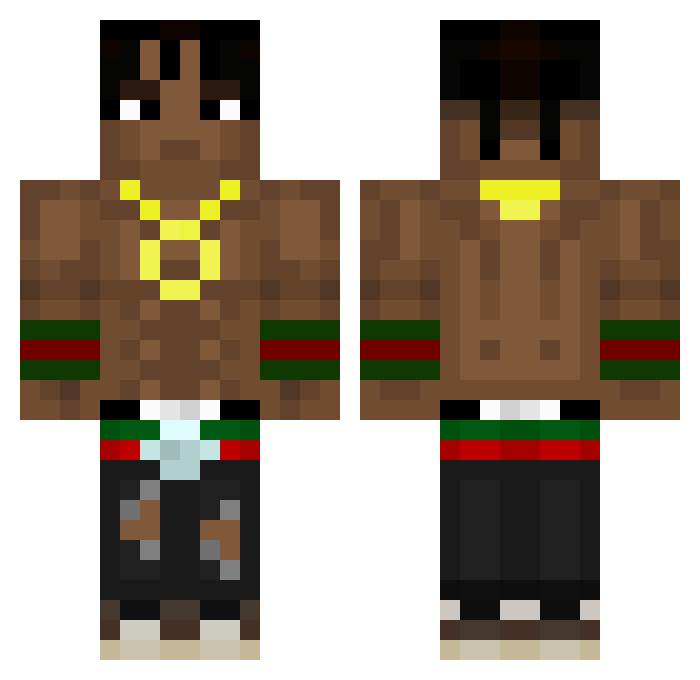 Roquette Minecraft skin, front and back view