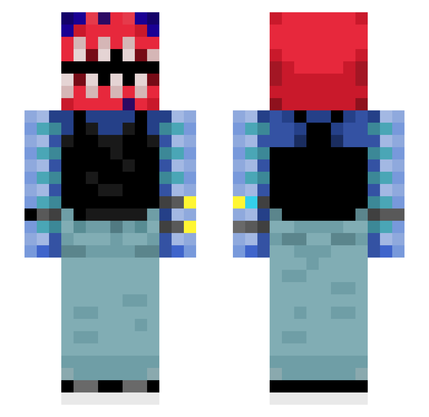 Matlockite Minecraft skin, front and back view